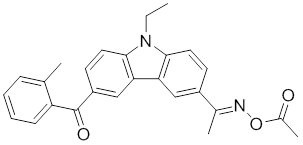 1-9-Етил-6-(2-метилбензоїл)-9H-карбазол-3-ілетанон 1-(O-ацетилоксим) CAS: 478556-66-0